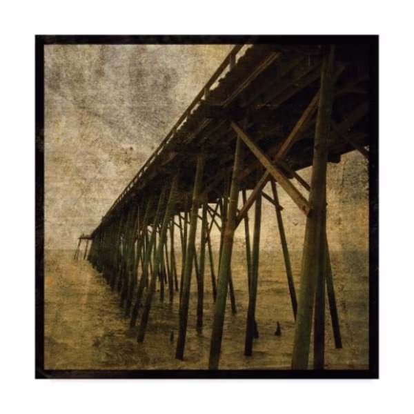 John W. Golden 'Ocean Pier Right' Canvas Art, 18x18, Trademark Fine Art, Mfr#: ALI30694-C1818GG